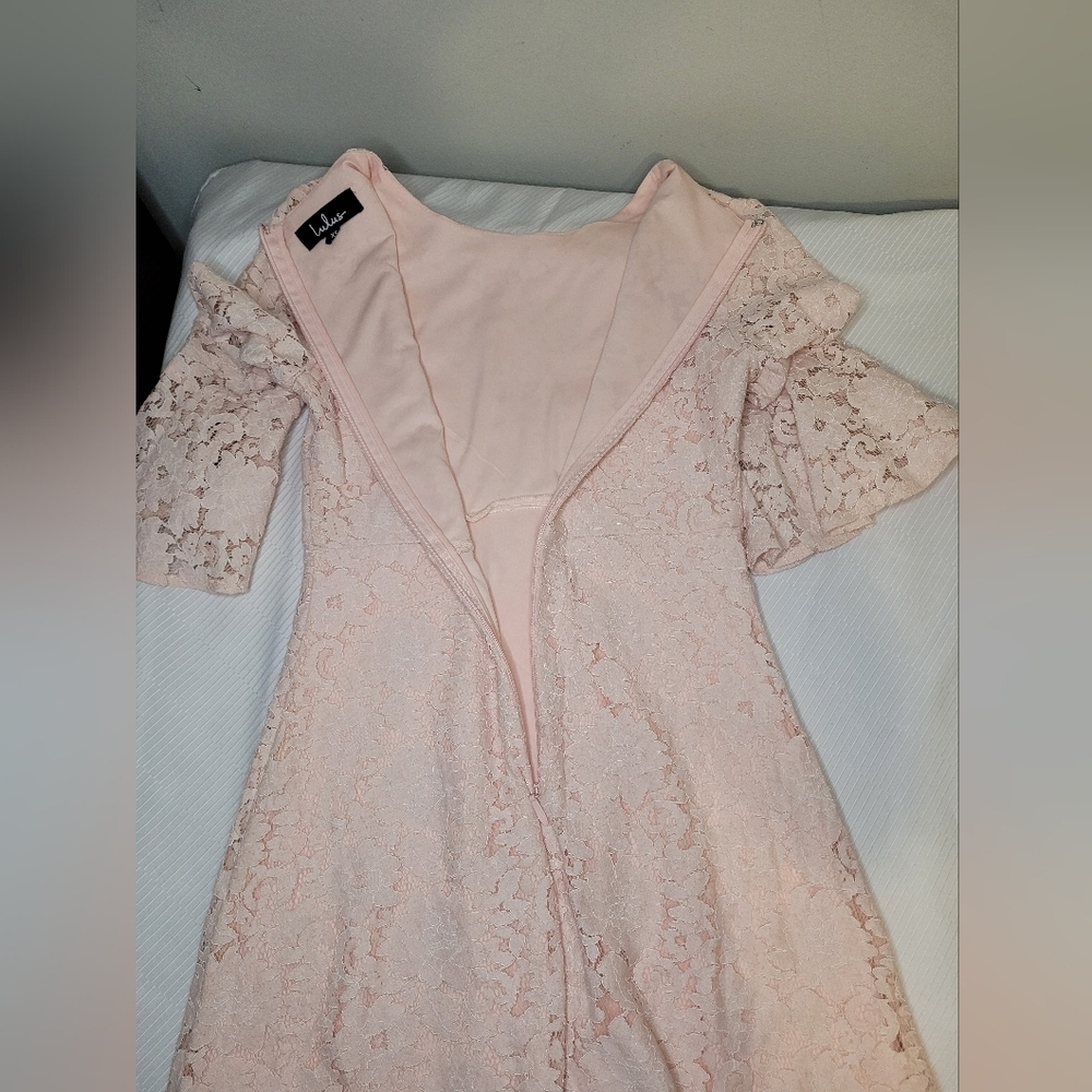 Lulus Favorite Flair Soft Pink Lace Mini Dress sz XS CD108L - Picture 4 of 11
